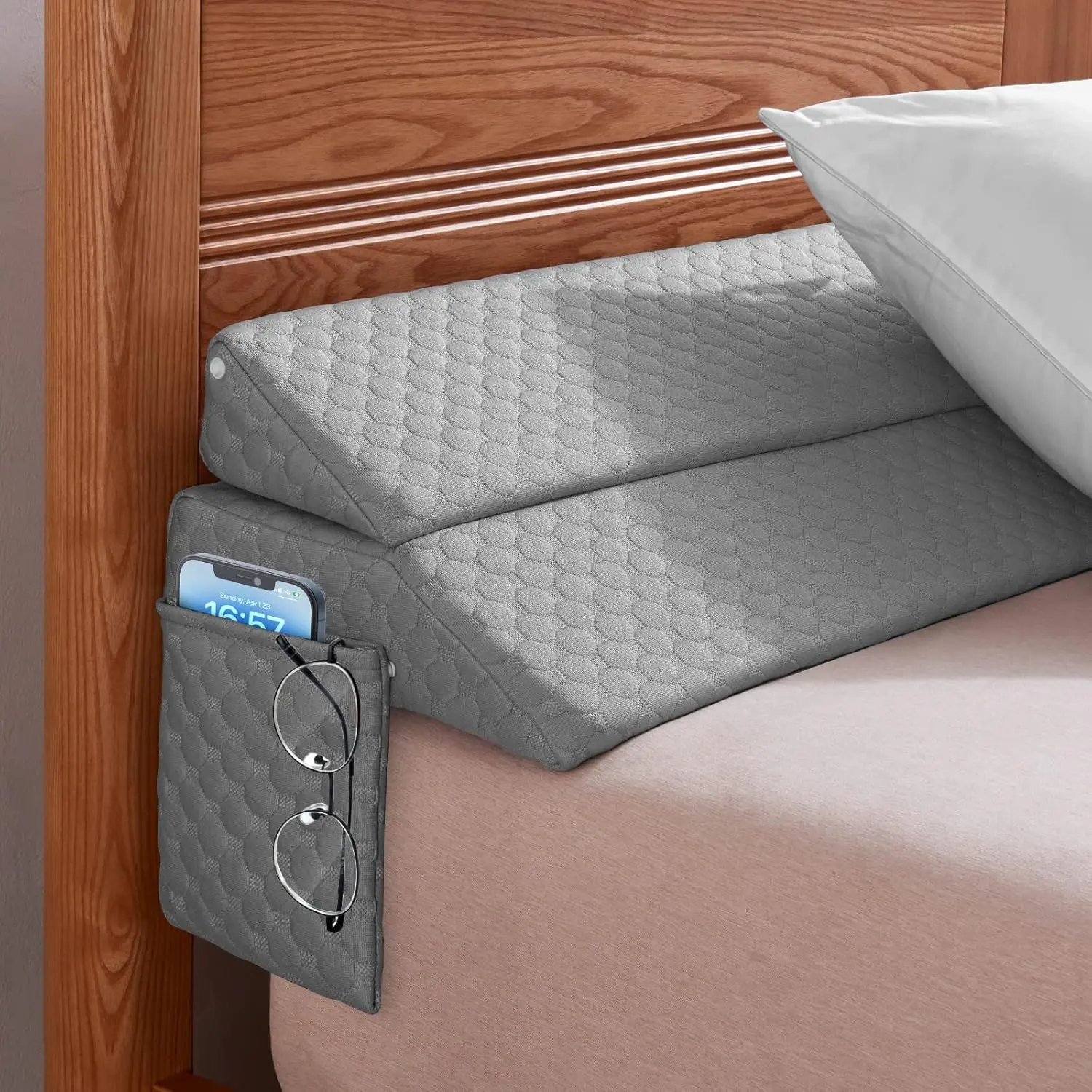 

King Size Bed Wedge Pillow - Bed Gap Filler Mattr Wedge Headboard Pillow Close The Gap 0-7"" Between Your Headboard And Mattr