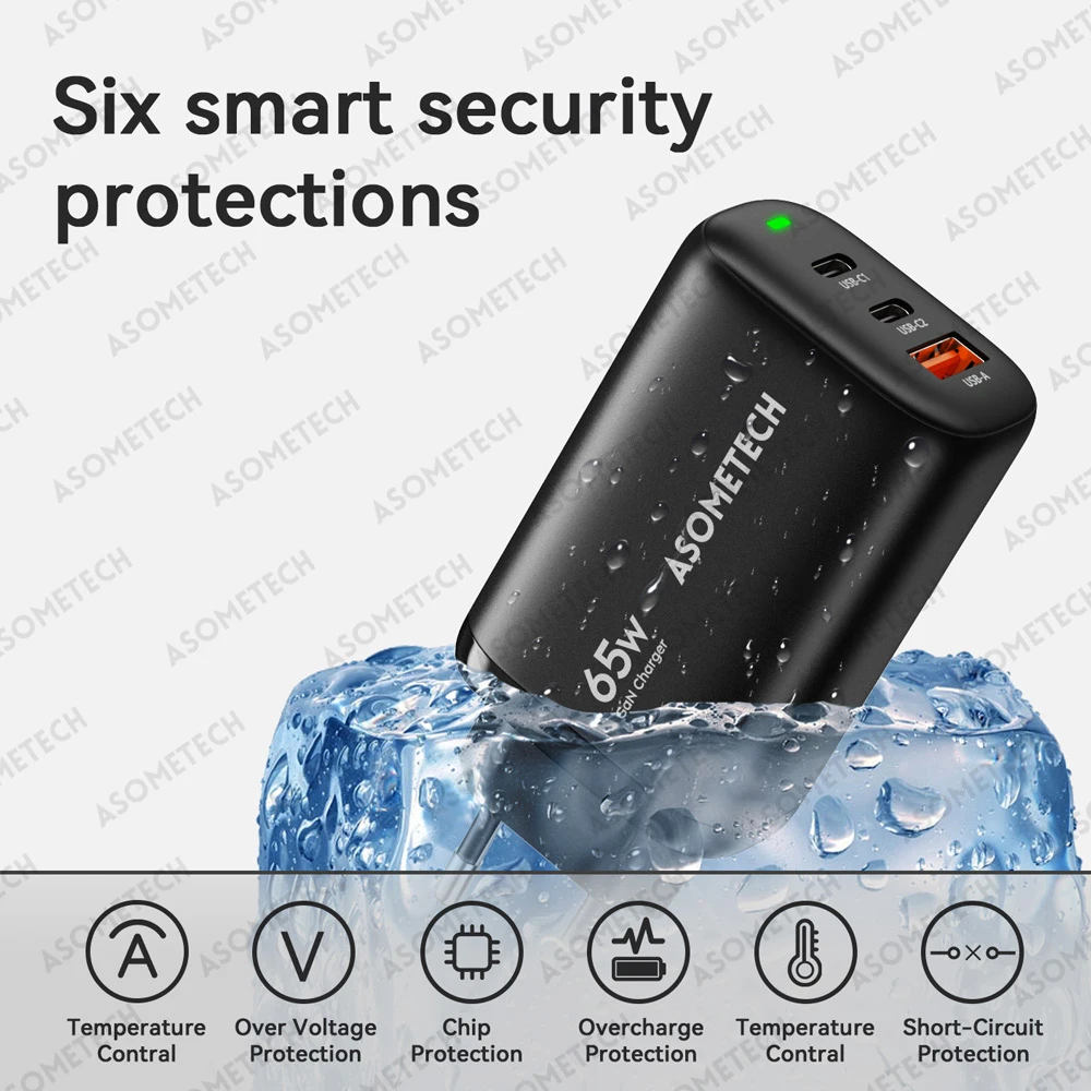 شاحن سريع بمنفذ USB من النوع C بقدرة 65 وات شاحن سريع PPS QC PD3.0 شواحن هاتف محمولة لهواتف IPhone 12 13 Pro Max وشاومي وسامسونج وشاومي شاحن حائط سريع