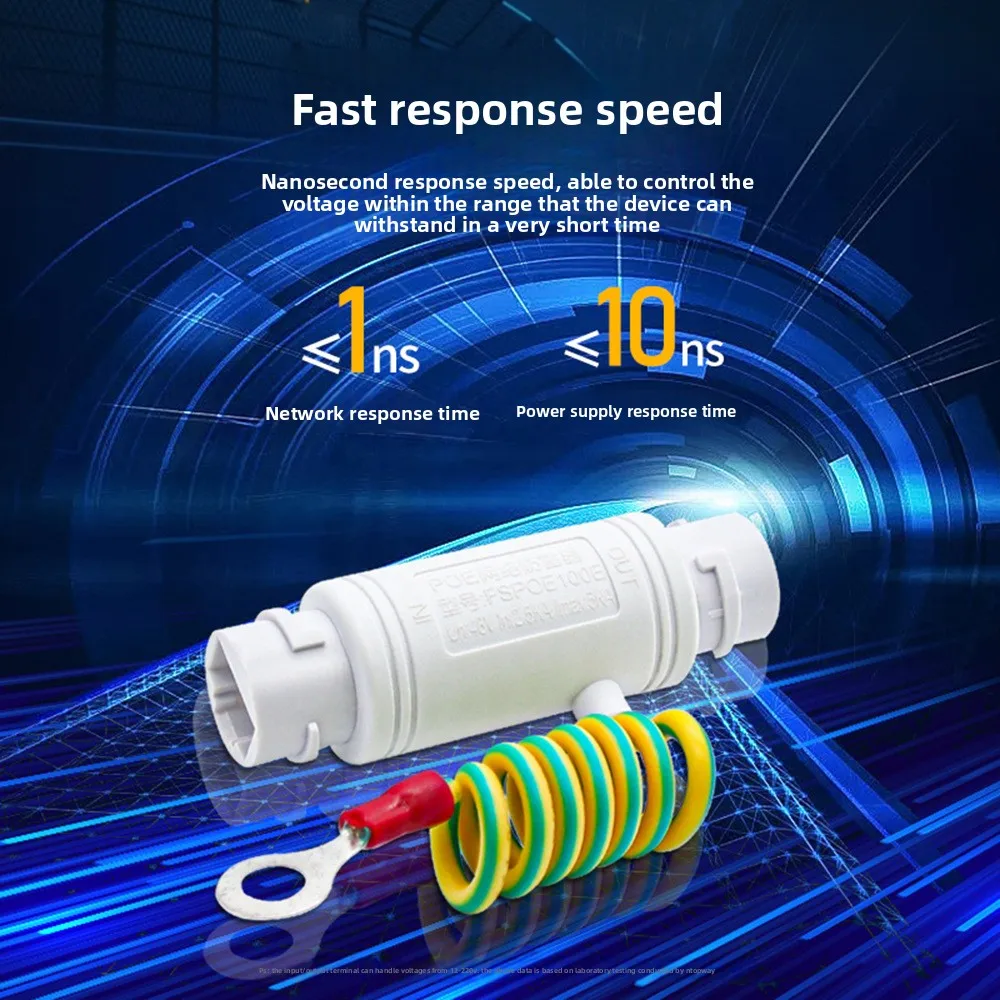 LAN Network POE Network Lightning Arrester 12V to 57V CCTV Security AP RJ45 Outdoor Waterproof Thunder Surge Protector