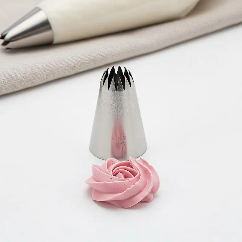 1 PCS Stainless Steel Pastry Nozzle Cake Decoration Set With Conversion Connector Baking Nozzles For Dessert Biscuit Cup Cake