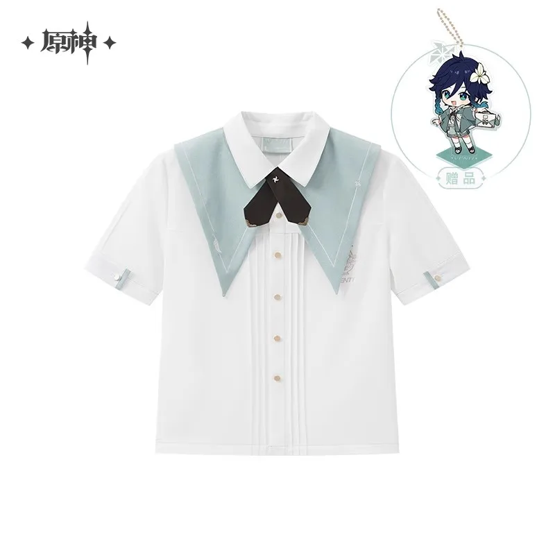 

Anime Game Genshin Impact Official Venti Cosplay Costumes Original Theme Series Venti Short Sleeve Shirt Couple's top in stock