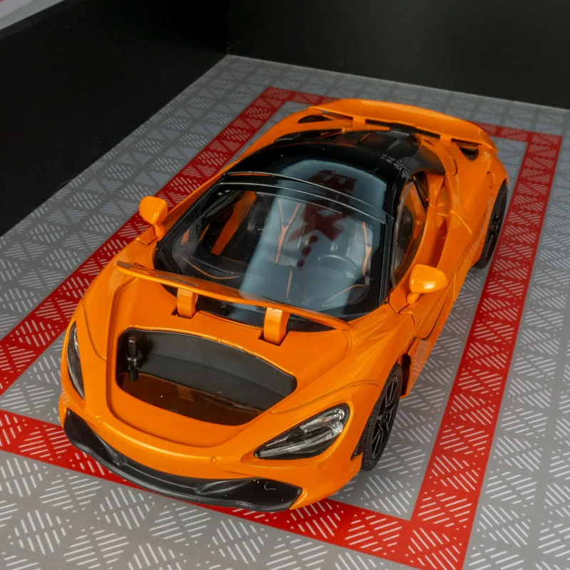 1:24 McLaren 720s modelo de coche de aleación supercoche de juguete, puertas y capó del motor, el maletero se puede abrir detalles ricos, mano de obra fina
