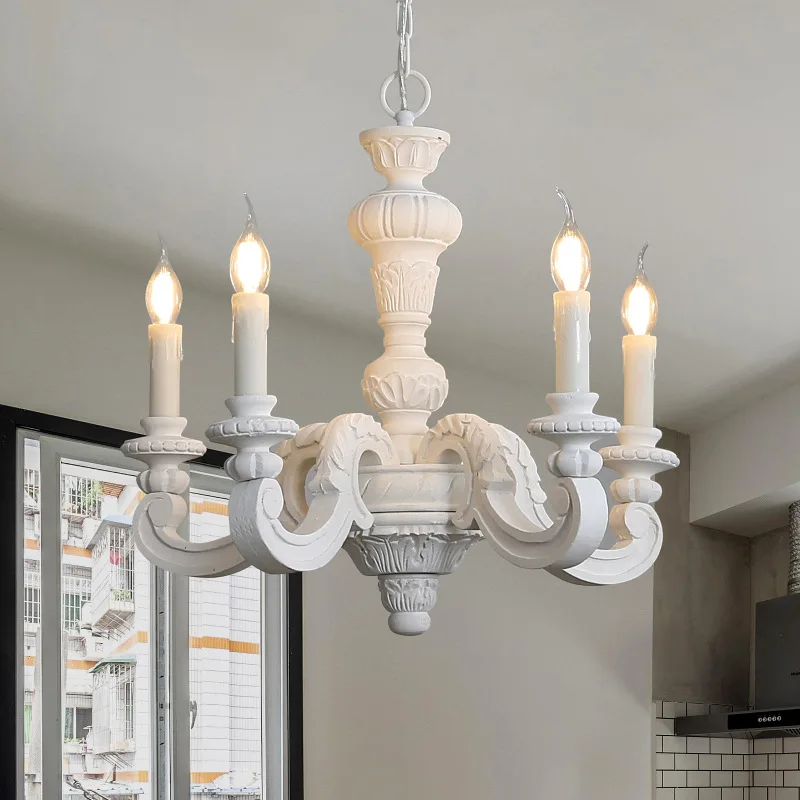 American country French wood carving old chandelier living room dining room bedroom clothing store