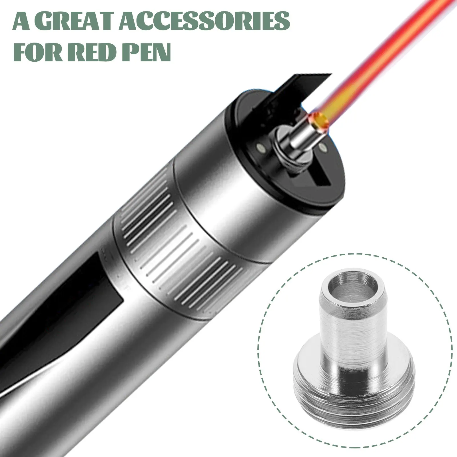 1Set Metal Light Pen Tip Red Light Pen 7Mm Ceramic Core Sleeve Sturdy Maintenance Accessories Easy Install Carry Use