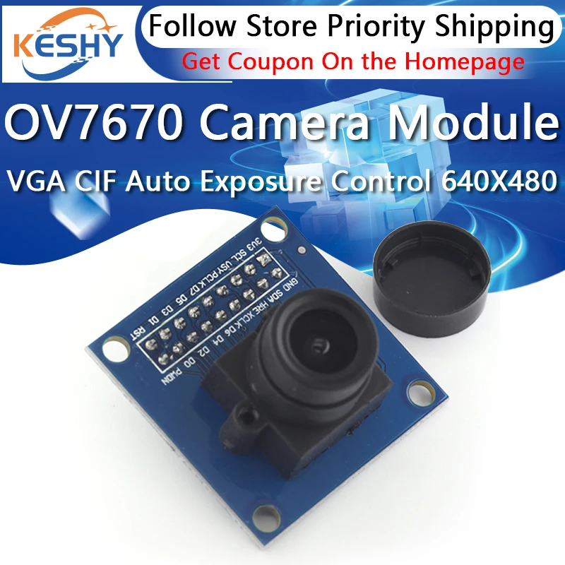 OV7670 camera module OV7670 moduleSupports VGA CIF auto exposure control display active size 640X480 For Arduino