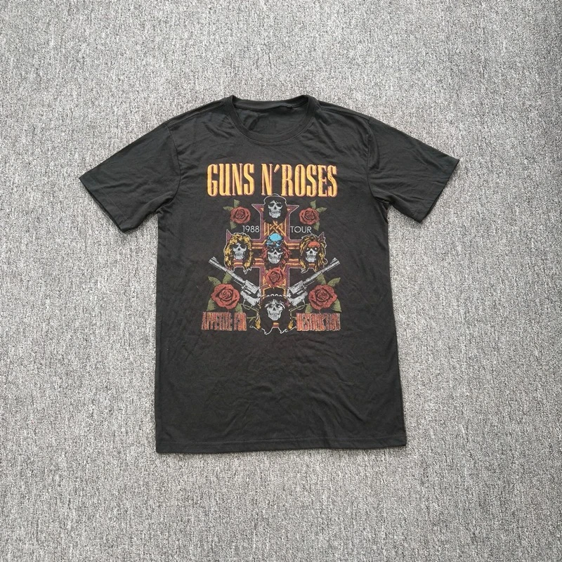 2025 Summer Classic Gunner Rock Band Men's T-Shirt Loose Large Size Cotton High Quality Design Printing Pattern Harajuku