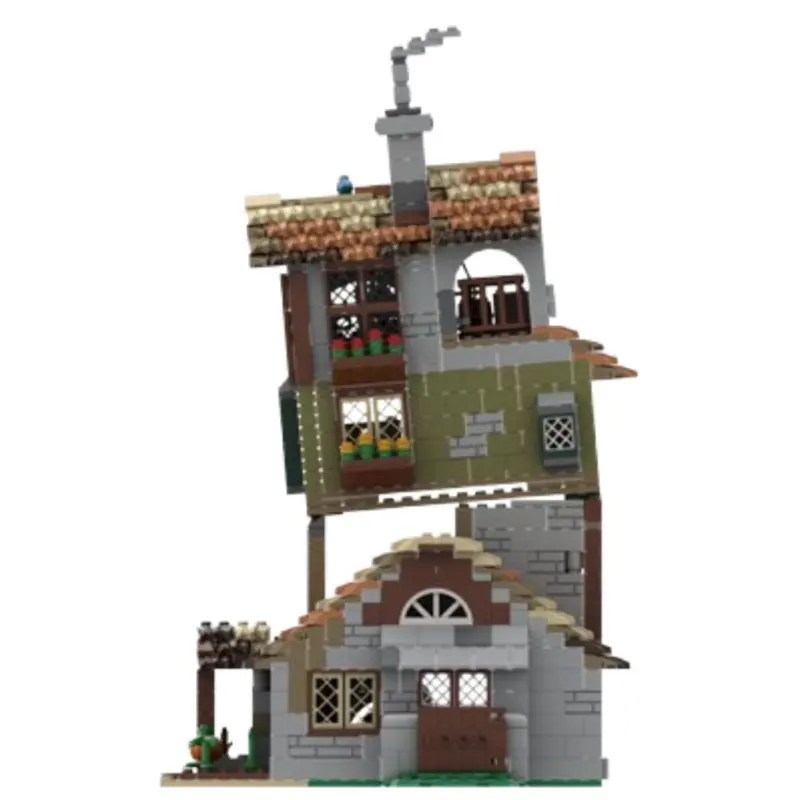 Spot MOC-219547 1120 Stück mittelalterliches Haus DIY kleine Partikel Montage Bausteine pädagogisches Spielzeug Modell Geschenkset Ornamente