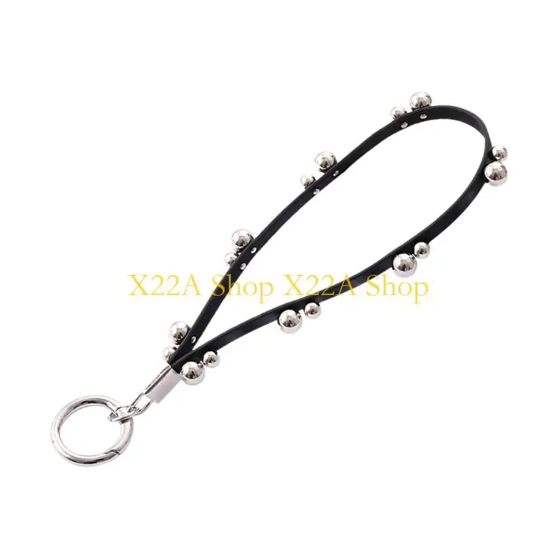 Unique Versatile Leather Keychain With Punk Studs For Phone Bag And Keys 17cm/18cm Length Organiser Pendant