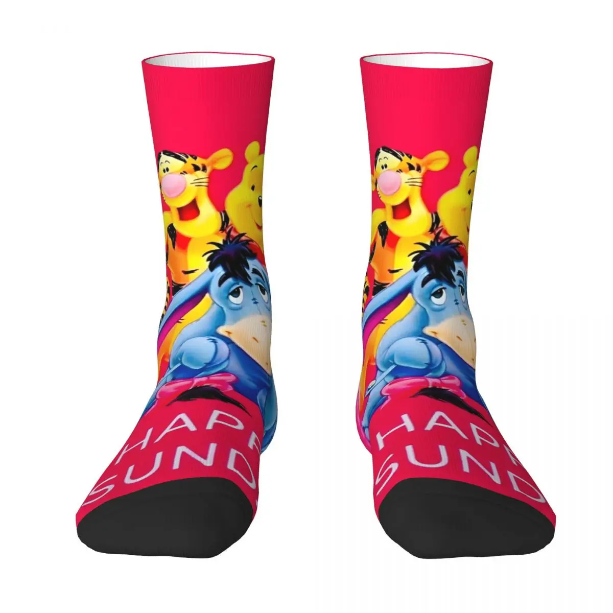 Winnie The Pooh Cartoon Stockings Men's Socks Medium Soft Leisure Socks Autumn Climbing Anti Slip Graphic Socks Gift