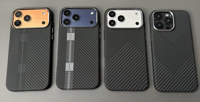 Metall-Objektiv für MagSafe Mattierte Hülle für iPhone 17 18 Pro Max 16 15 14 13 Carbonfaser-Textur Kabelloses Laden Matte PC-Abdeckung – Detail 10