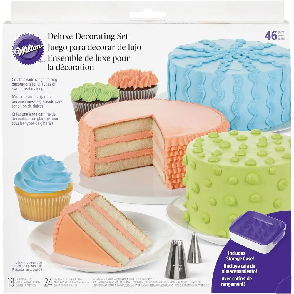 

Cake ting Supplies Kit - te Treats with Your Organized ting Tool Set, Disposable Pastry Bags, Stainless Steel Icing Tips and Spa