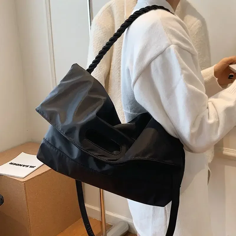 

Foufurieux Oxford Cloth Shoulder Bags Women Designer Luxury Handbag Pure Color Capacity Shopper Totes Female Crossbody Hobos