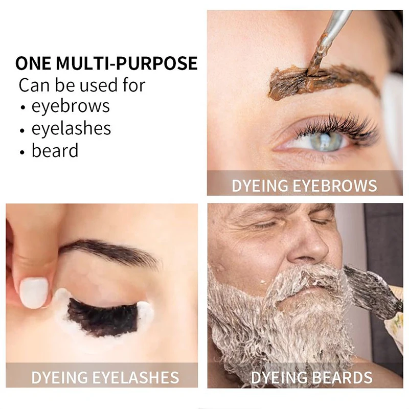 2 in 1 brow Tint Kit Eyelash Tint Kit, Eyelash & Eyebrow Kit Professional Semi-Permanent Waterproof Eyebrow Brow Kit Salon Home