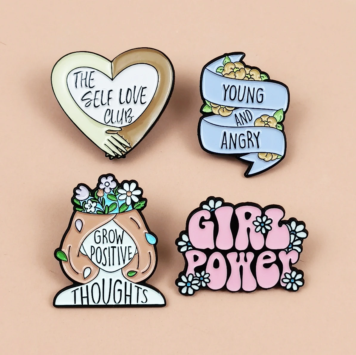 

Mix Funny 4pcs/set Creative Cartoon Enamel Pin Brooches for Lapel Pins Badge on Backpack Clothing Accessories