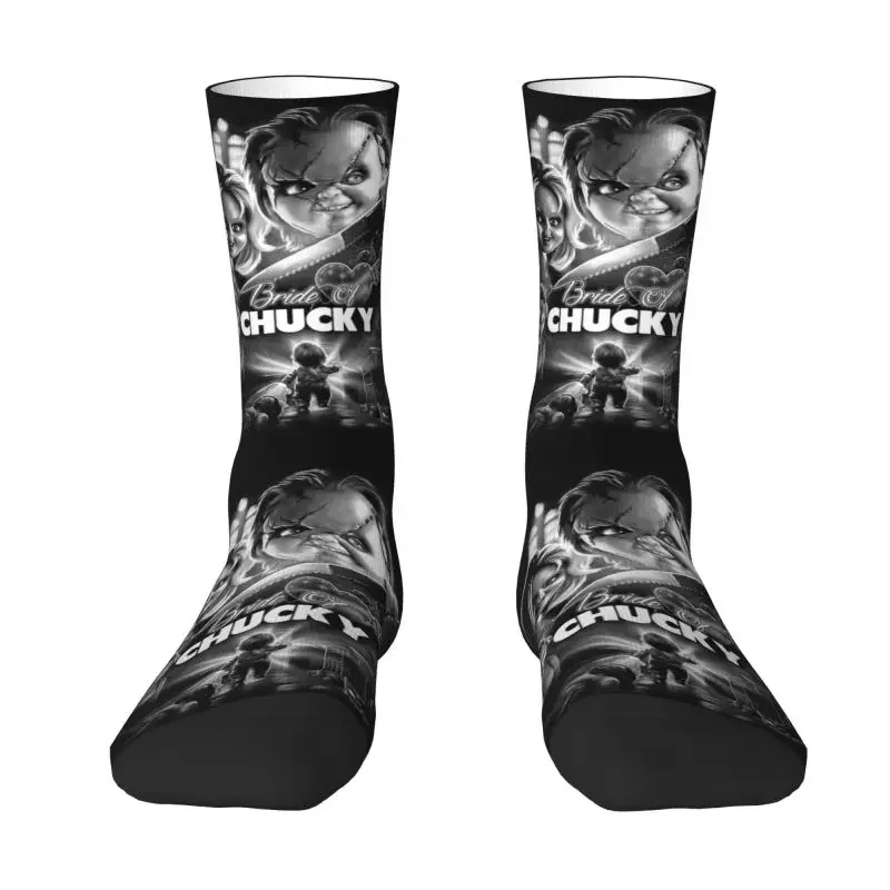 Bride Of Chucky Mens Crew Socks Unisex Fashion 3D Printed Killer Doll Chucky Dress Socks