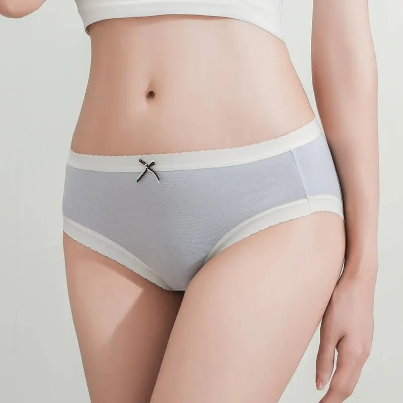 7Pcs Women's Panties Cotton Underwear Cute Bow Girls Briefs Solid Panty Breathable Underpants Sexy Low Waist Female Lingerie - Image 4