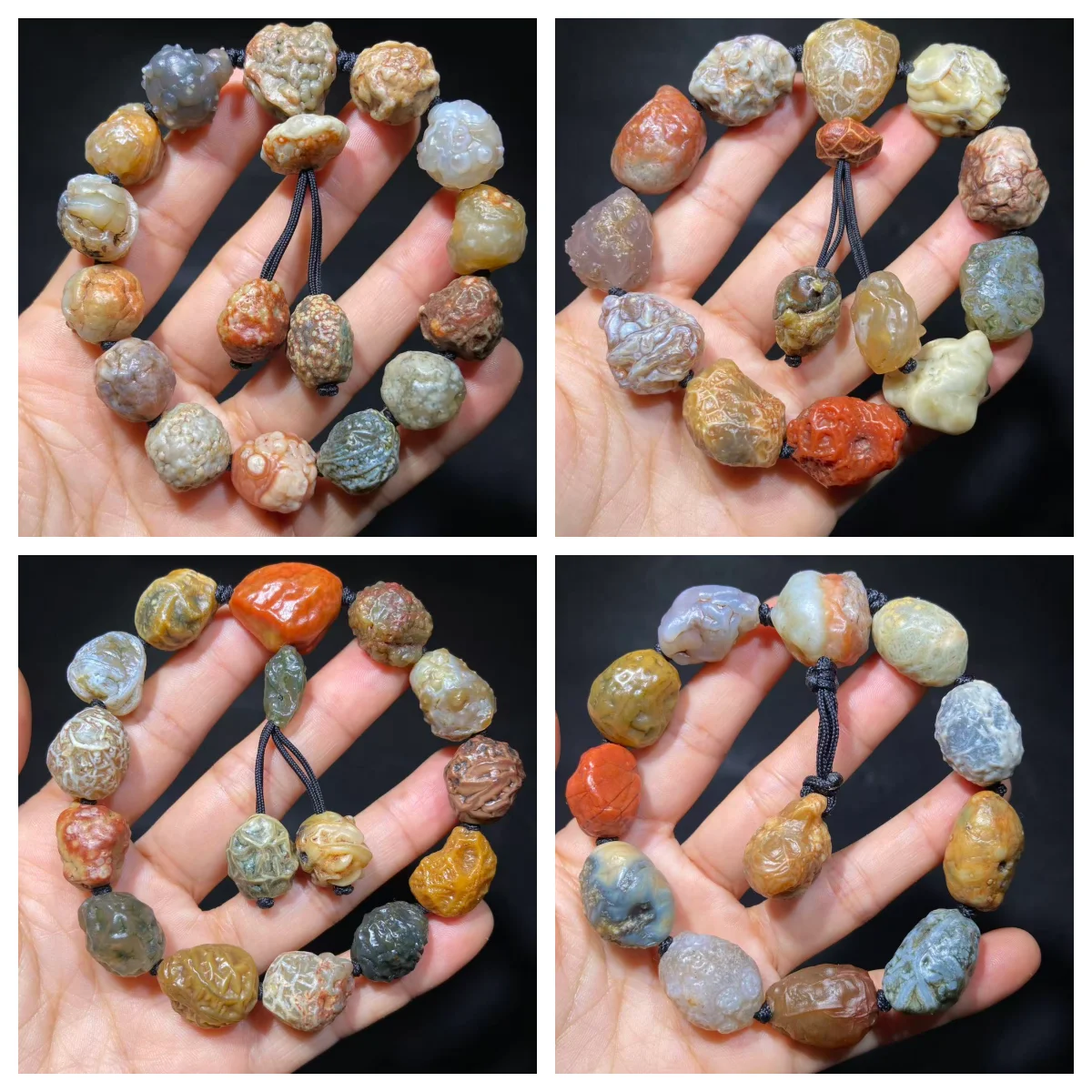 1pcs/lot High-Energy Healing Meditation Gobi Agate Raw Stone Rare Precious Variety Beaded Bracelet Ethnic Style   Unisex