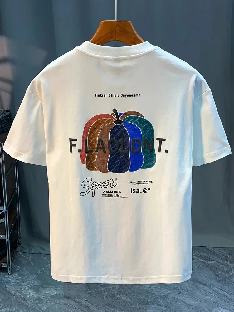 Summer Printed Short-Sleeved T-shirt Men's Breathable Casual Crew Neck Half-Sleeved Comfortable Top