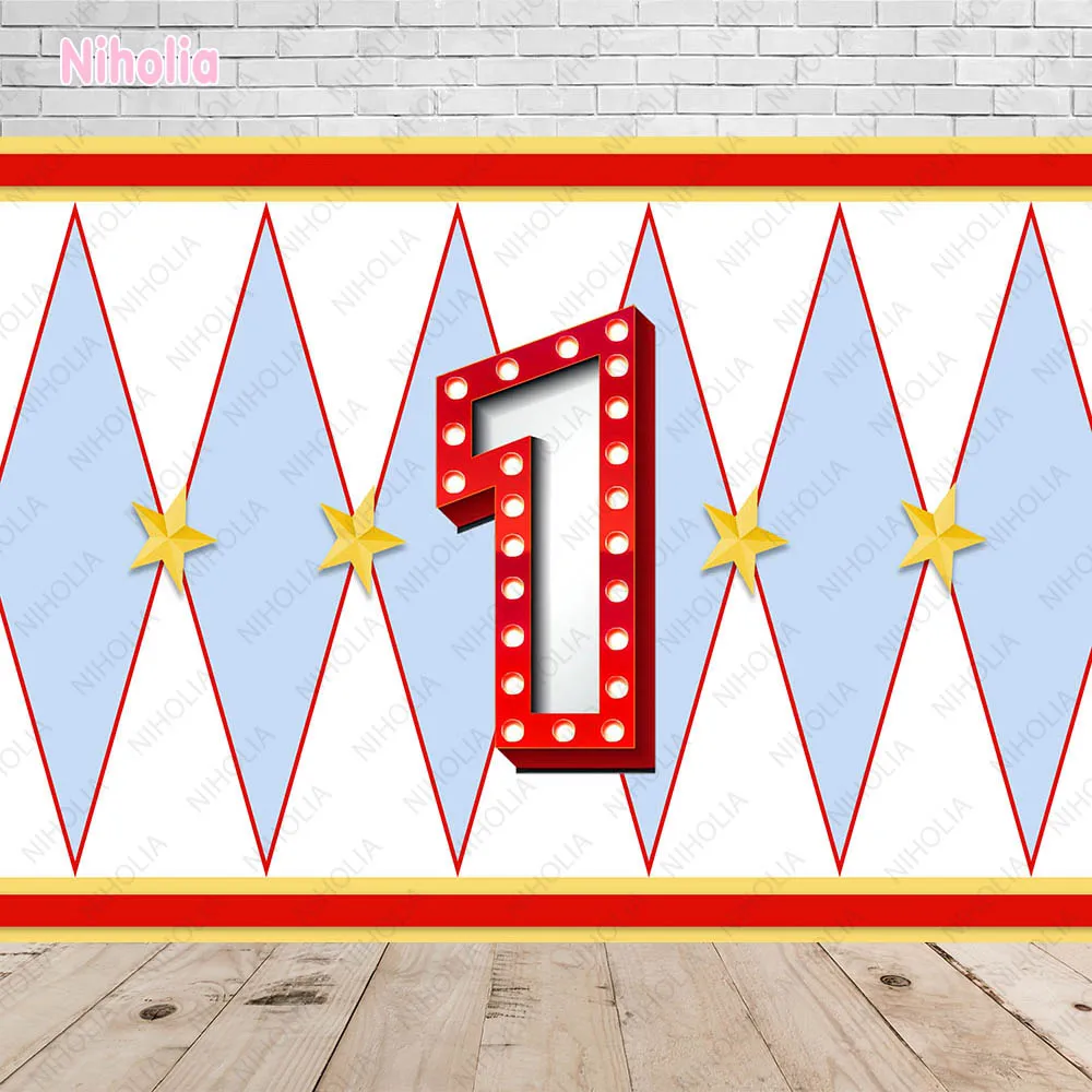 Dumbo Circus Troup Circle Backdrop Cover Kid Birthday Party Photography Background Baby Shower Photo Cylinder Decor Banner