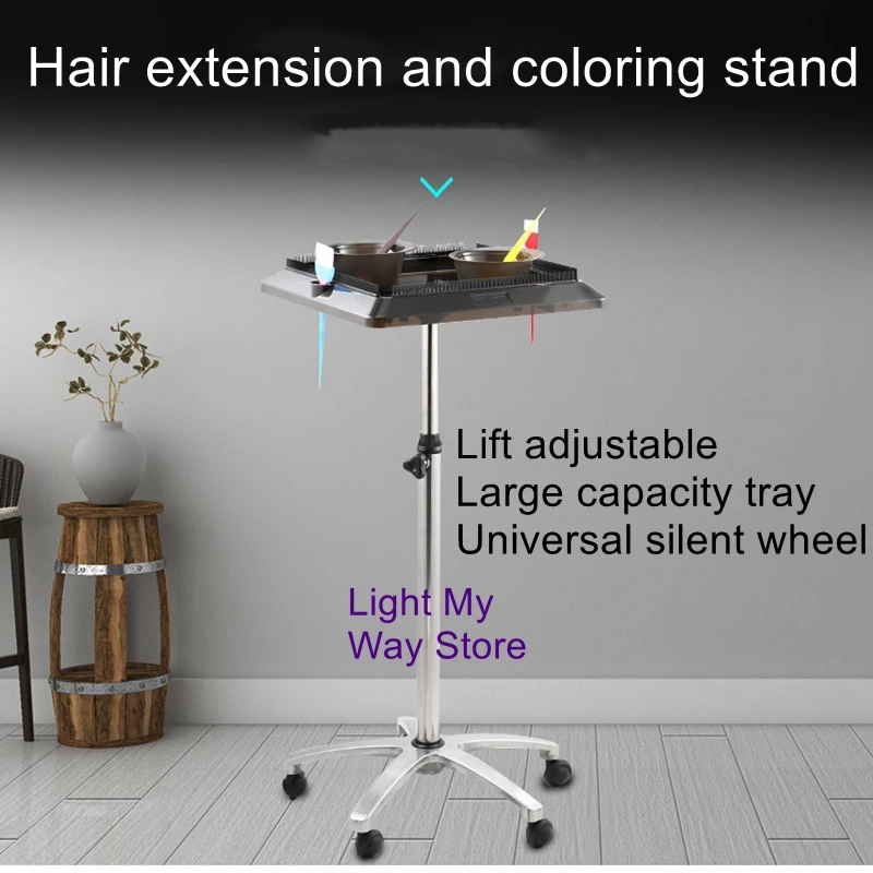 

Multi-functional hair extension frame can be lifted storage cart wig shelves hair tools cart barber store wig stand