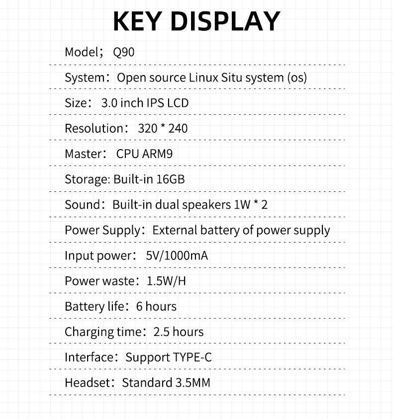 Powkiddy Q90 Handheld Video Game Console Open System 3.0\