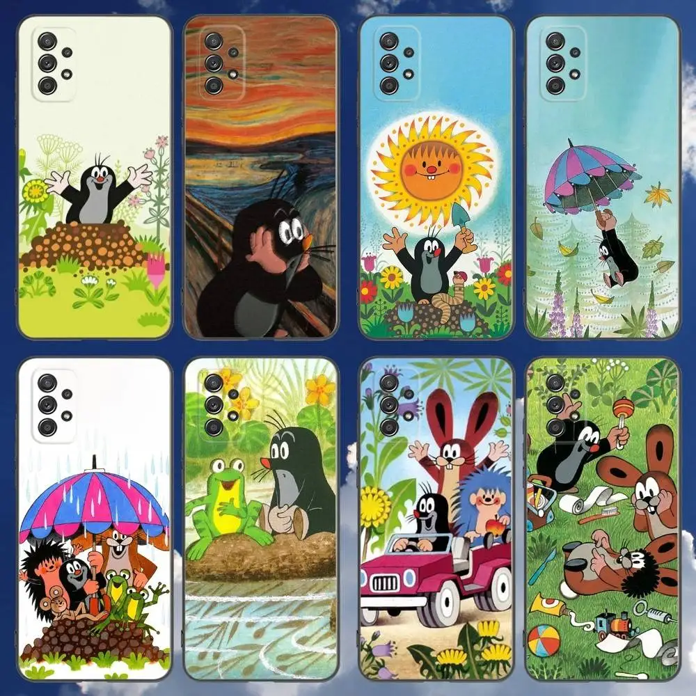 

Cartoon Little M-Mole Phone Case For Samsung Galaxy A 91,80,73,72,71,53,52,51,22,5G Shockproof Soft Black Cover