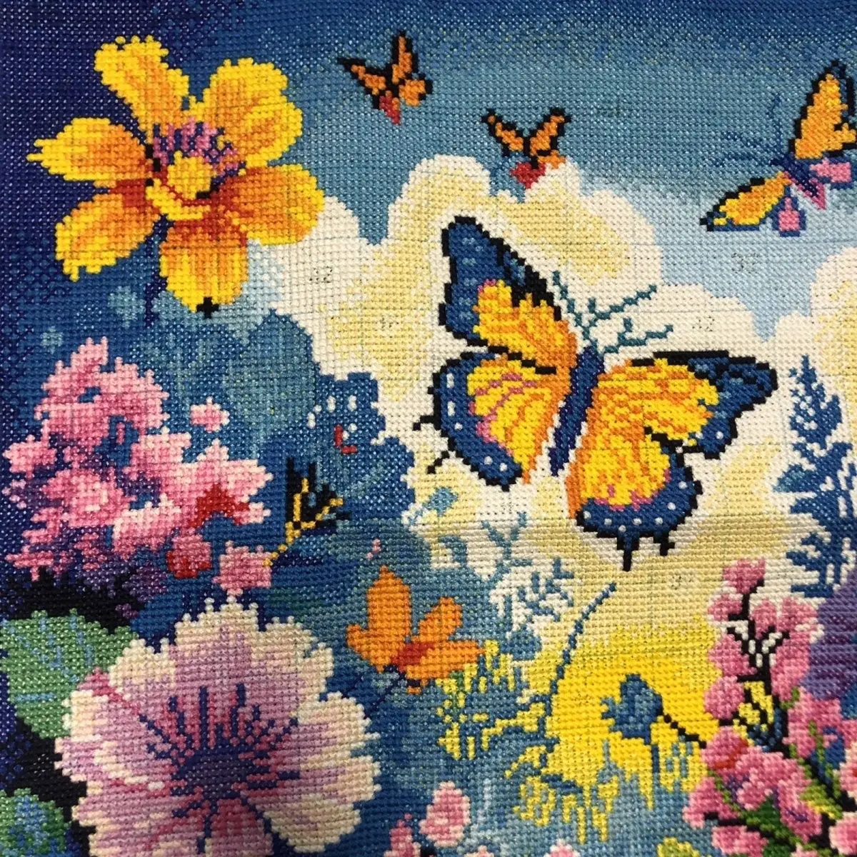 Cross stitch finished products in stock Purple Aster Cross stitch finished products in stock Pure handmade embroidery Classic