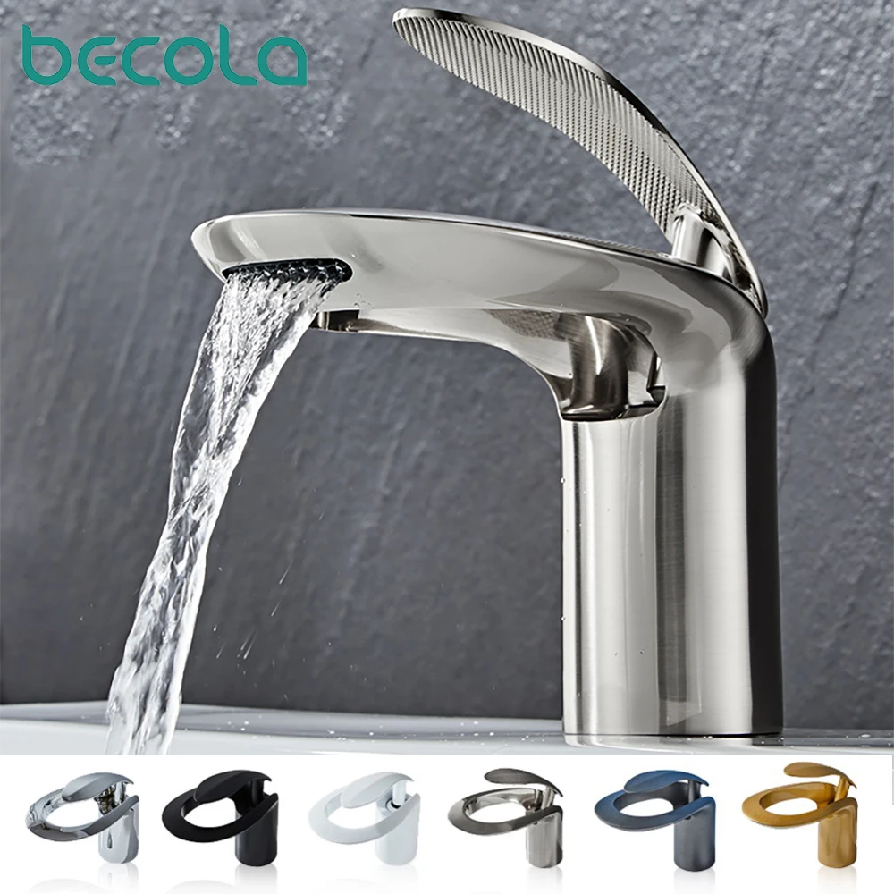 

Becola Luxury Bathroom Basin Faucets Waterfall Faucet for Bathroom Vessel Sink Chrome Single Handle Lavatory Vanity mixer Tap