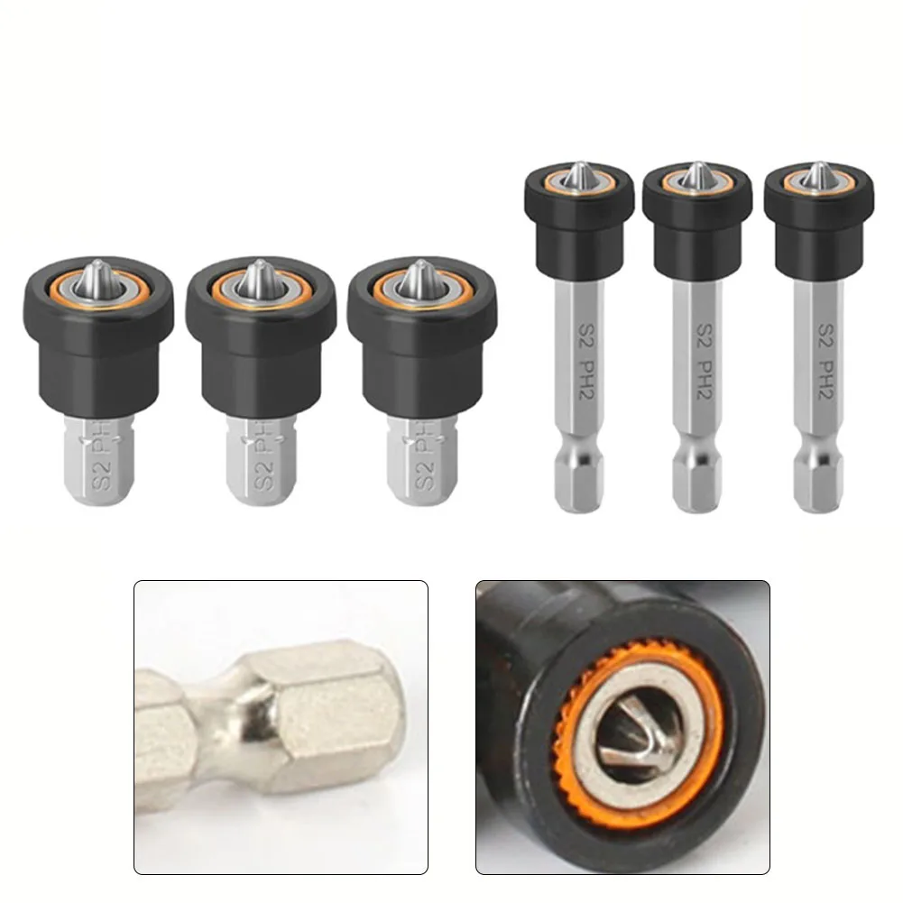 Magnetic Screwdriver Bit Head Woodworking Hex Shank 2550mm Magnetic & Non slip Design Limit The Screw Depth Wide Compatibility