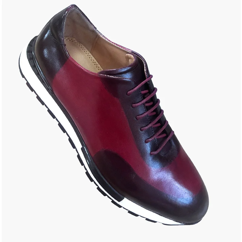 

NEW Europe Popular Luxury Genuine Leather Mens Casual Oxford Autumn Winter Handmade Elegant Lace-Up Sneakers for Men b19