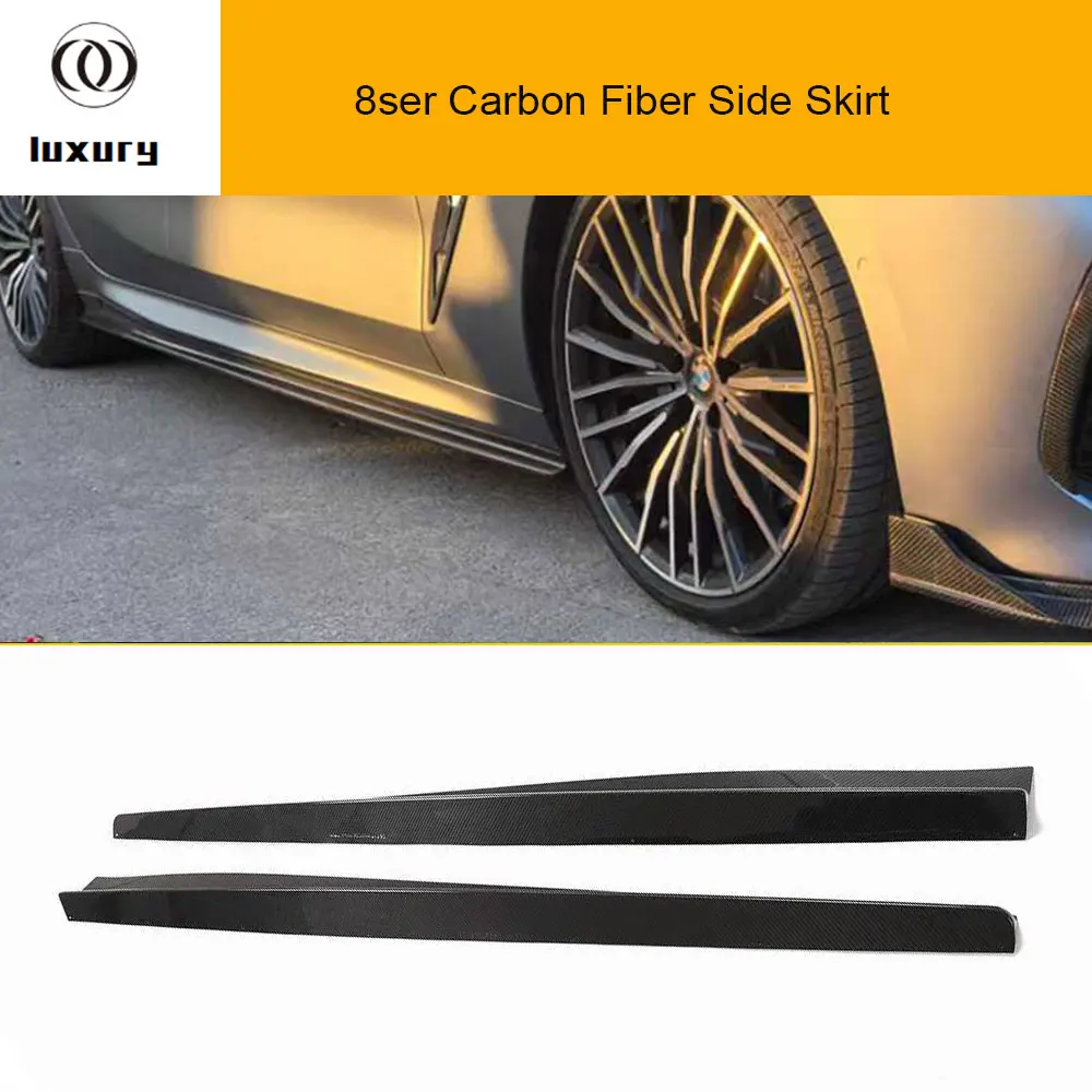 M8 Real Carbon Fiber Side Bumper Extension Skirt Splitter for BMW G14 G15 G16 840 850 F91 F92 F93 M8 3D Styling 19-up