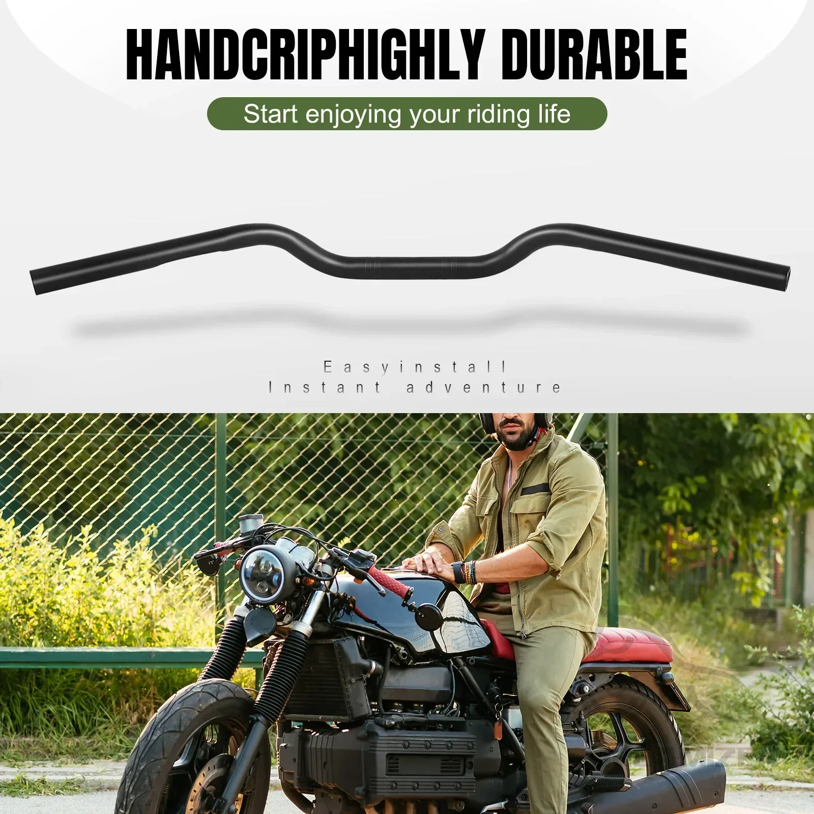 Motorcycle 22mm 25mm Black Retro Drag Handlebar Handle Bar Steering Wheel For Yamaha Sportster Iron 883 FZ6