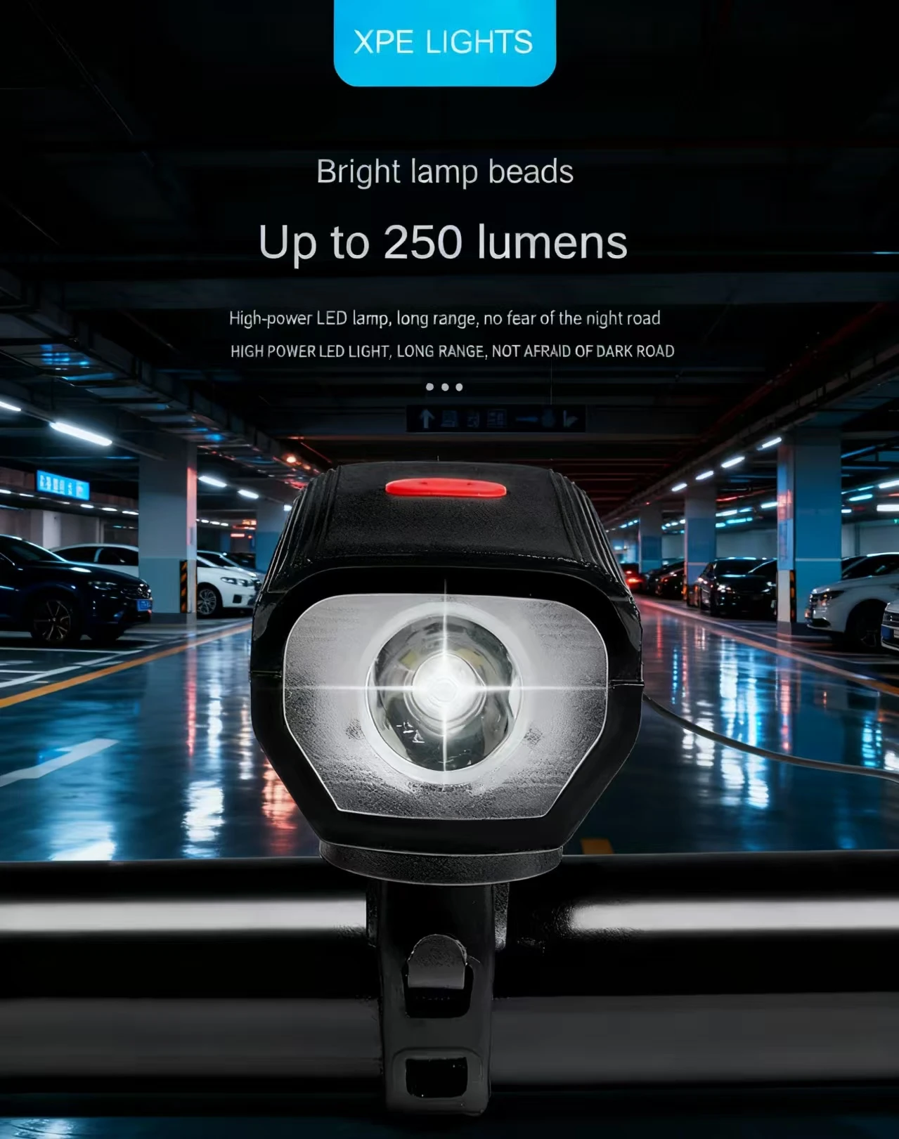 USB Rechargeable Bicycle Headlamp with 3 Modes 120DB Speaker Horn Multifunctional Bike Accessory for Night Cycling Lighting