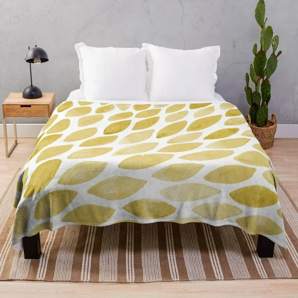 

Watercolor brush strokes - yellow Throw Blanket Quilt Bed covers Beach Hair Blankets