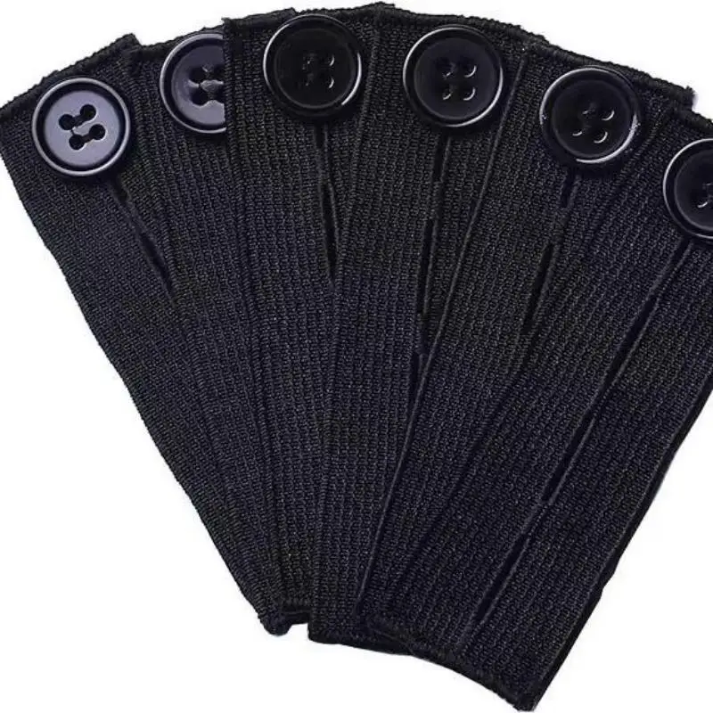 5pcs Unisex Pant Extender Belt Comfortable Elastic Waist Band for Jeans Skirts Trousers Weight Fluctuation Maternity