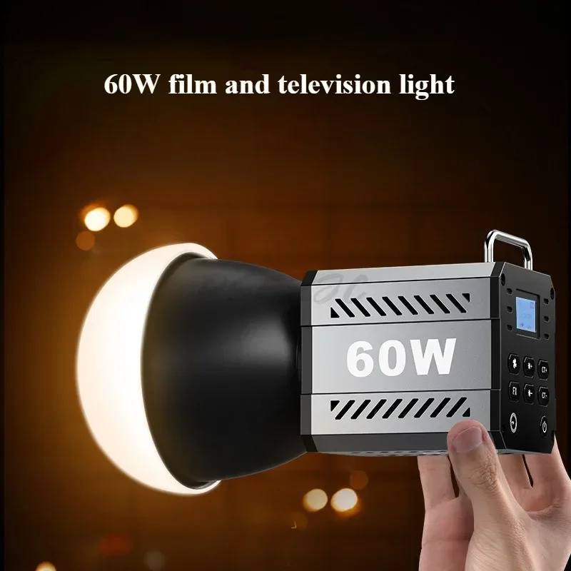 60W Handheld COB High-power Fill Light Photography Lamp Professional Video Shooting Live Stage Lighting Lamp