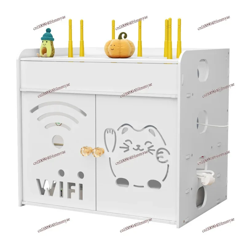 Router wire storage box light cat wall-mounted wall non-punching desktop wireless wifi set-top box rack