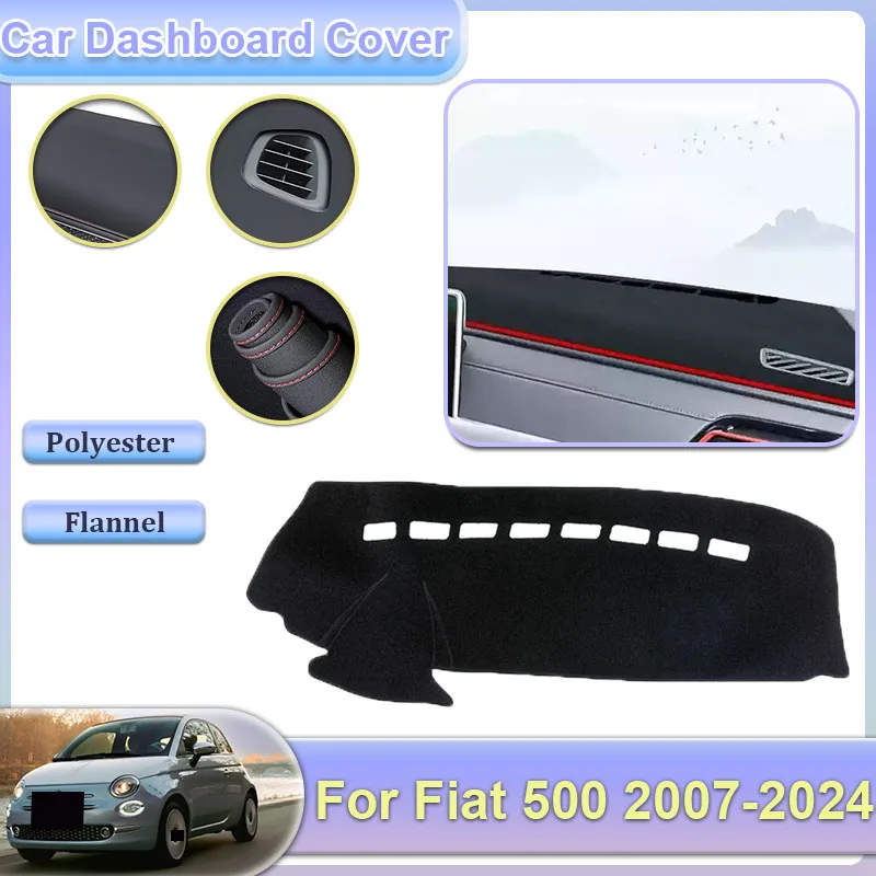 

Для Fiat 500 312 2007 ~ 2024 2008 2009 2012 2013 2015 2016 Коврик для приборной панели автомобиля Коврик для приборной панели Защитный светильник Ковер Авто аксессуары