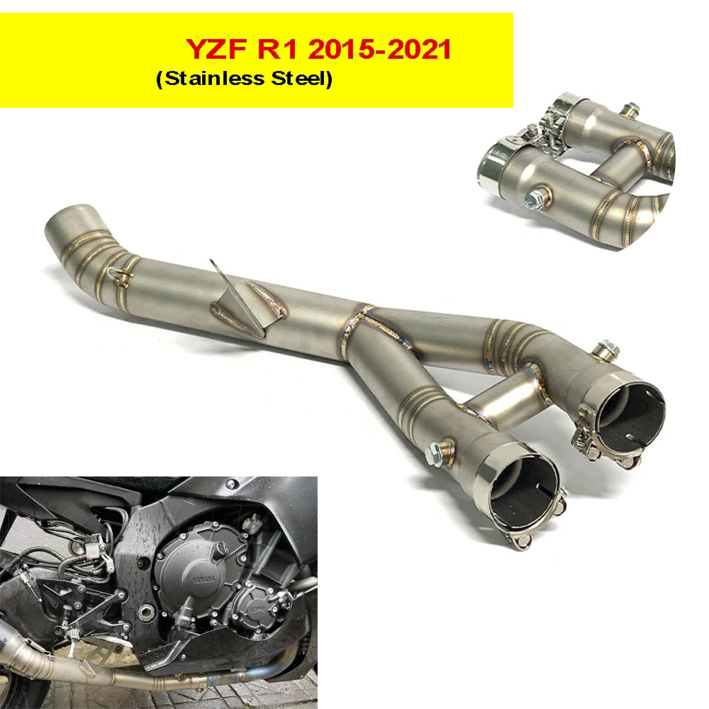 

Slip-on Motorcycle Exhaust Muffler Middle Link Pipe Connect Tube Motorbike Parts Mid For Yamaha YZF-R1 R1 R1M MT10 2015-2021