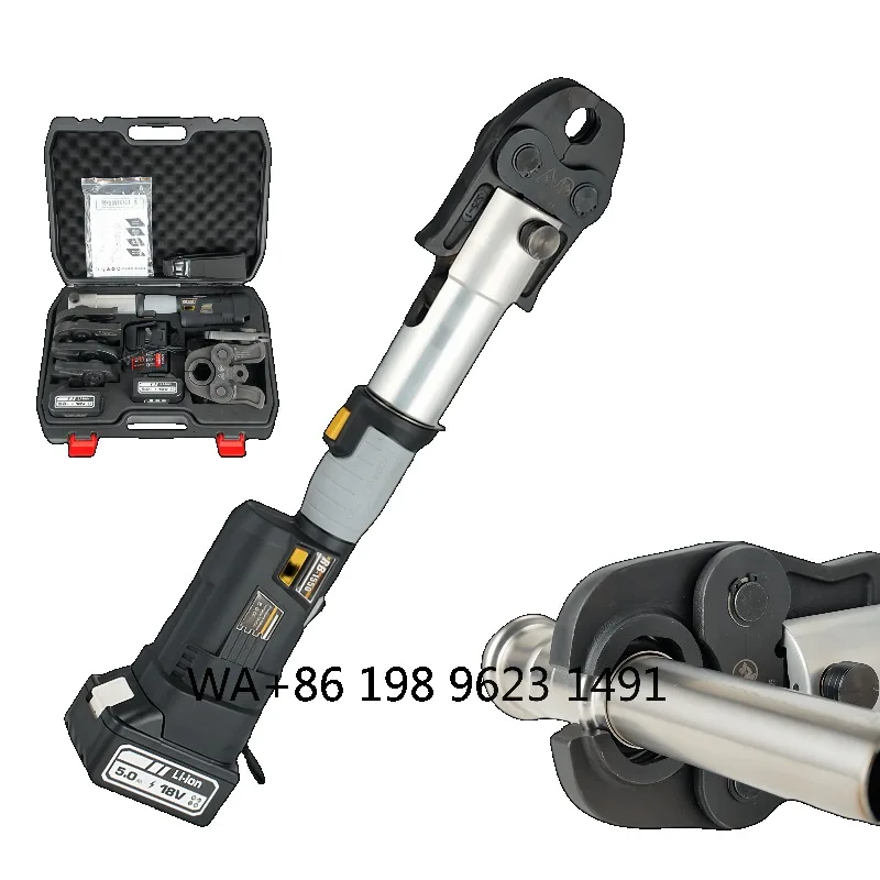 

Hydraulic crimping pliers with lithium battery power, portable pipe press tool for copper and PEX pipe, great for plumbing