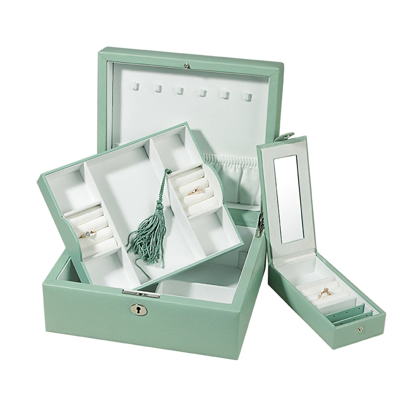 

Multi-Functional Jewelry Collection 2-Layer Jewelry Organizer Lockable Jewelry Storage Box for Birthday