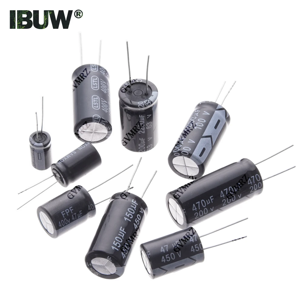 

10UF 20UF Electrolytic Capacitor Set 63V 100V 200V 250V 400V 450V for DIY Circuit Repair 100UF 220UF