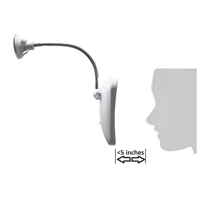 RMWIN-Square Flexible Gooseneck LED Lighted 10X Magnifier Makeup Mirror,Power Locking Suction Cup,Bright Diffused Light