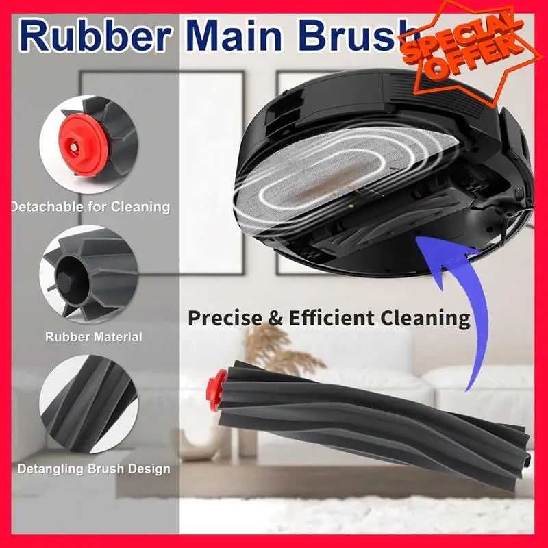 

-ESTR 17PCS For Eufy Omni S1 Pro Robot Vacuum Replacement Parts Main Brush Side Brush Washable Filter Dust Bagrolling Mop