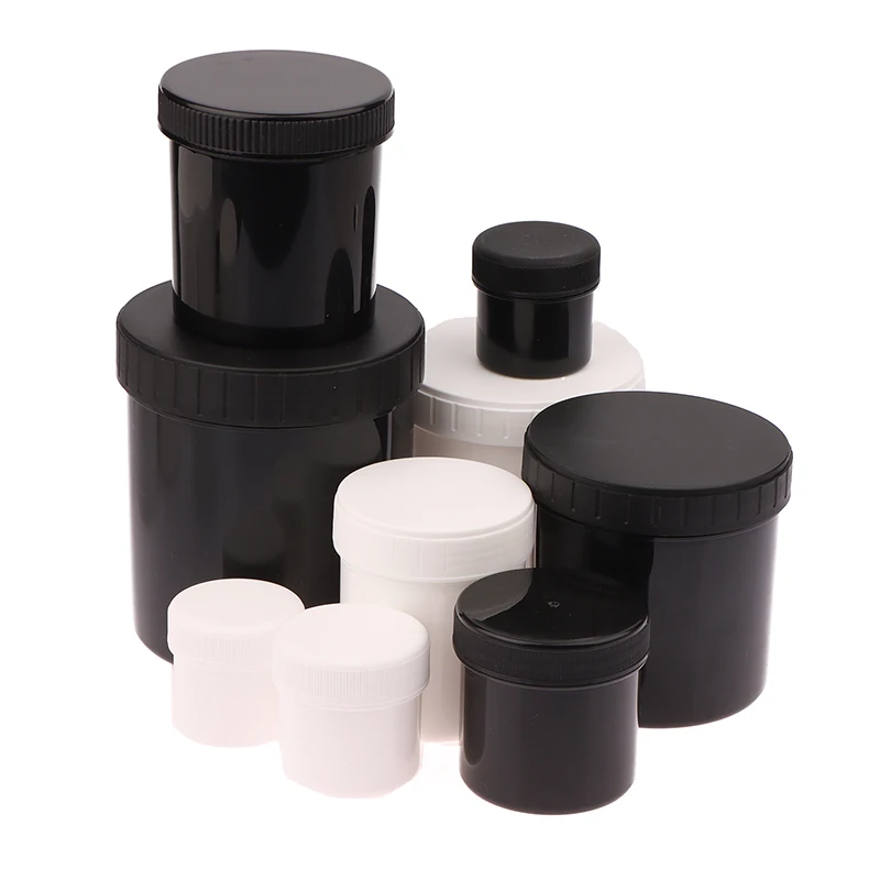 1 stücke 30-1000 ml Weiß/Schwarz Kunststoff Jar Maske Jar Creme Jar Lebensmittel Lagerung Tank Kosmetische Leere behälter Make-Up Box