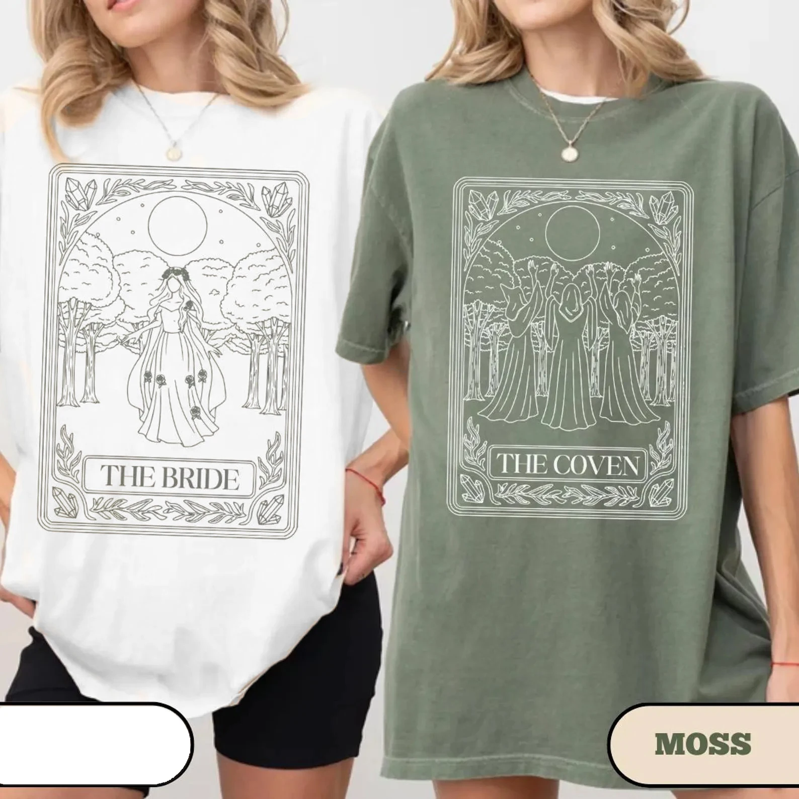 Custom Witchy Bachelorette Shirt Tarot Card Celestial Bach Halloween Bachelorette Party Shirt Witchy Shirt Bride and Coven Tee