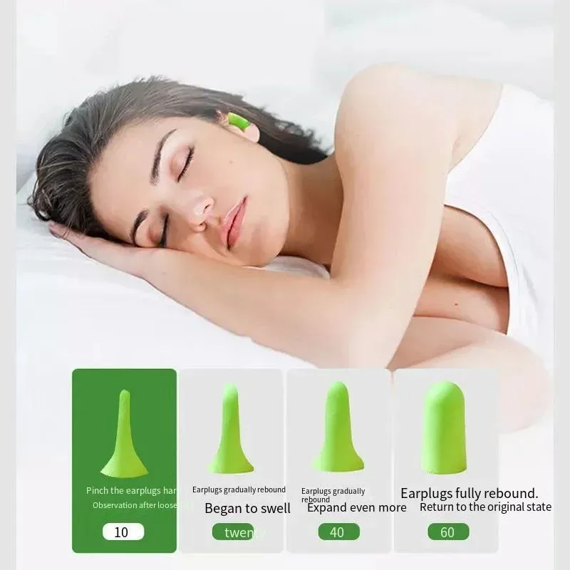 120 Pcs Ultra-Soft Noise-Canceling Earplugs for Sleep Snoring Soundproof Comfortable Ear Protection with 2 Storage Boxes