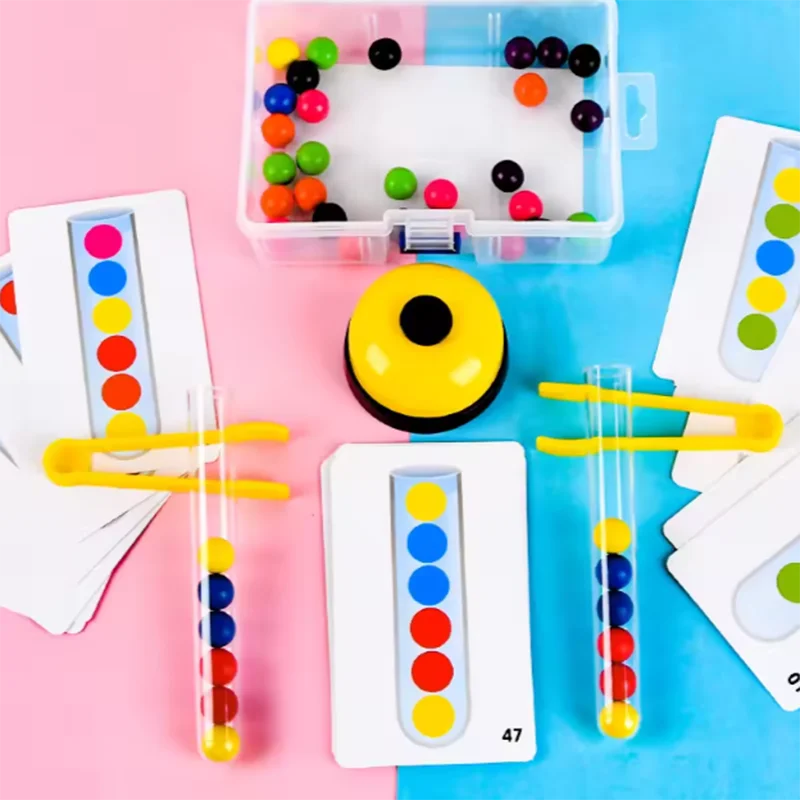 Kinder Montessori Clip Perlen Spielzeug feine Aktion Trainingsball Früherziehung Farberkennung Puzzle Spielzeug