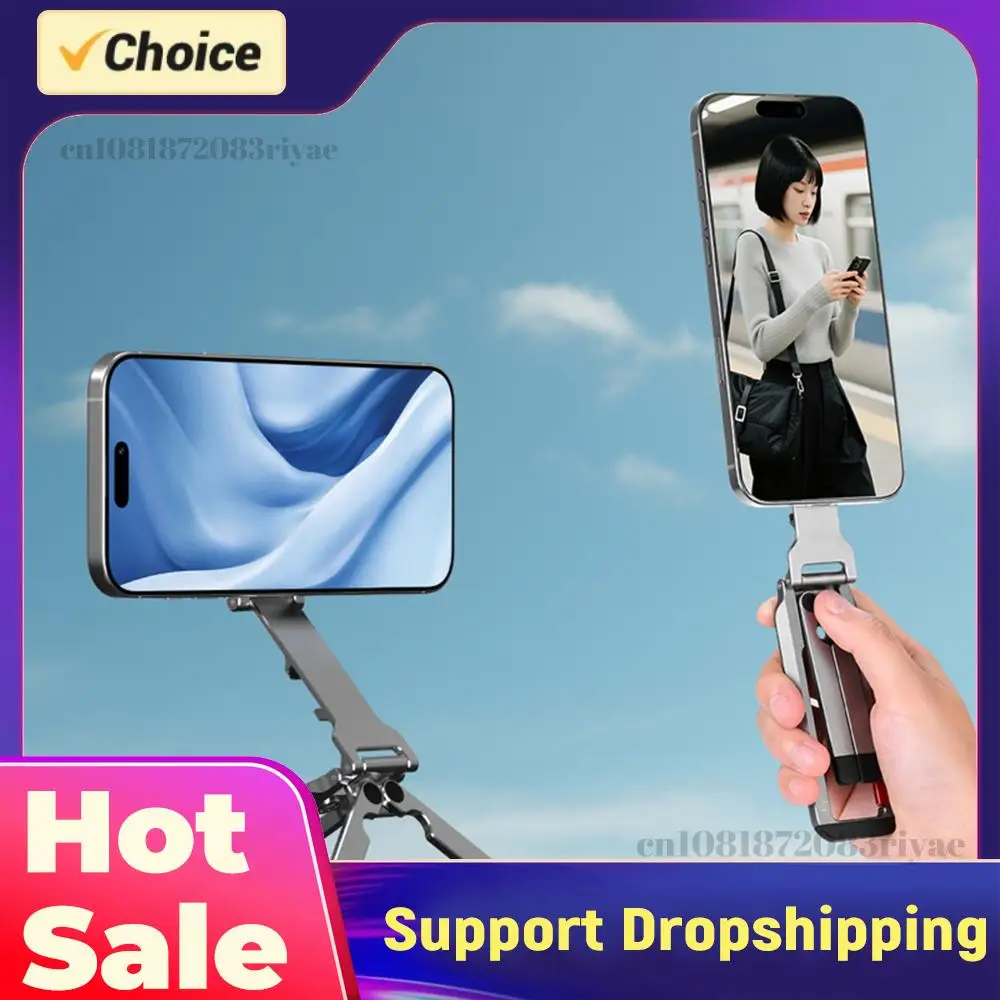 

Magnetic Phone Tripod Stand Foldable Portable Magnetic Phone Holder Adjustable Phone Mount for iPhone 16 15 14 13 12 Series