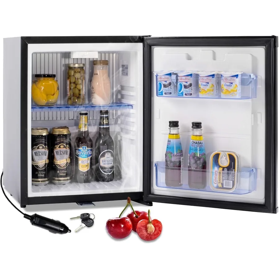 ثلاجة صغيرة مع قفل 12 فولت RV ثلاجة 1.0 قدم مكعب ثلاجة مدمجة 12 فولت/110 فولت بدون ضوضاء 12 فولت ثلاجة باب عكسي ممتص #1